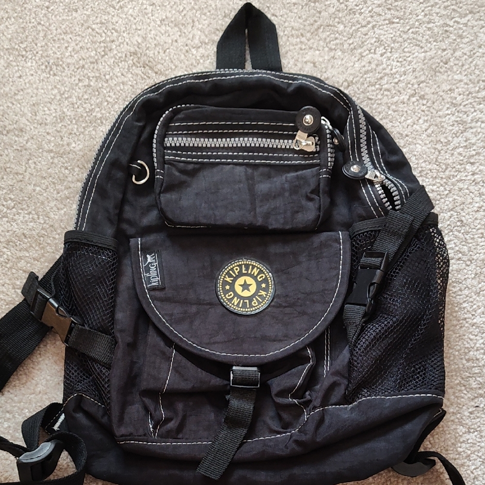 Kipling Black Backpack With Logo Patch - image 1